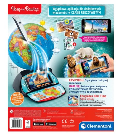 GLOBUS EDUKACYJNY INTERAKTYWNY EDUGLOBUS EXPLOREGLOBE PIÓRO CLEMENTONI
