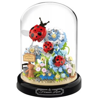 Klocki Konstrukcyjne Kompozycja Kwiatowa Z Biedronkami W Kopule 596 el.