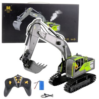 KOPARKA GĄSIENICOWA ZDALNIE STEROWANA RC 1:18 ŚWIATŁA PARA PILOT 2.4G AKU