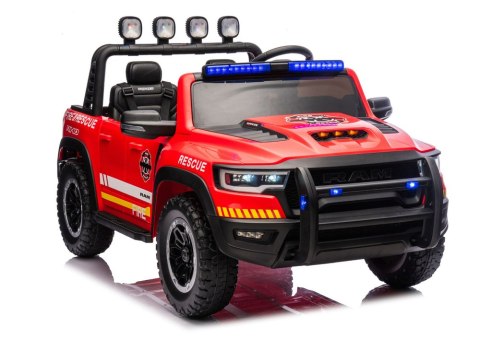 AUTO NA AKUMULATOR DLA DZIECI DODGE RAM STRAŻ POŻ ZB629-F 4X4 LED EVA SKÓRA