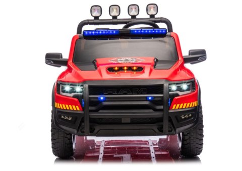 AUTO NA AKUMULATOR DLA DZIECI DODGE RAM STRAŻ POŻ ZB629-F 4X4 LED EVA SKÓRA