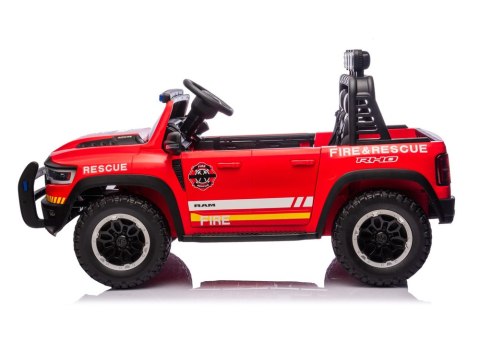 AUTO NA AKUMULATOR DLA DZIECI DODGE RAM STRAŻ POŻ ZB629-F 4X4 LED EVA SKÓRA