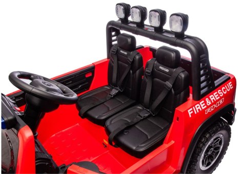 AUTO NA AKUMULATOR DLA DZIECI DODGE RAM STRAŻ POŻ ZB629-F 4X4 LED EVA SKÓRA