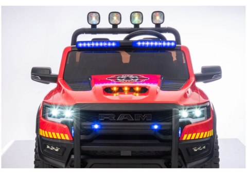 AUTO NA AKUMULATOR DLA DZIECI DODGE RAM STRAŻ POŻ ZB629-F 4X4 LED EVA SKÓRA