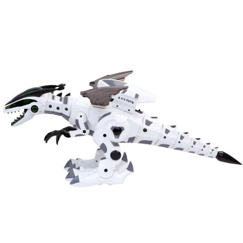DINOZAUR NA BATERIE ZE SKRZYDŁAMI ROBOT PORUSZA SIĘ ŚWIATŁA DŹWIĘKI