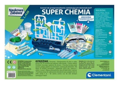 ZESTAW DOŚWIADCZALNY SUPER CHEMIA NAUKOWA ZABAWA CLEMENTONI MAŁY CHEMIK