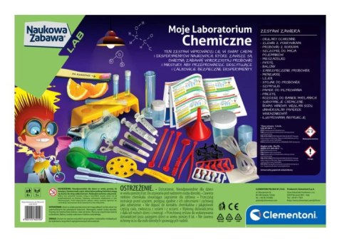 ZESTAW EDUKACYJNY DOŚWIADCZALNY MOJE LABORATORIUM CHEMICZNE CLEMENTONI