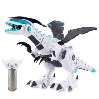 DINOZAUR ZDALTEROWANY ROBOT RC RUSZA SIĘ ŚWIATŁA DŹWIĘKI EFEKT PARY PILOT