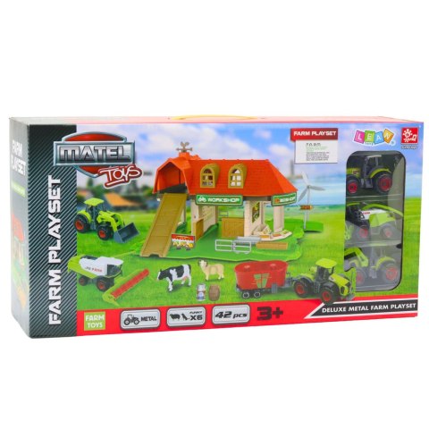 ZESTAW FIGUREK FARMA STODOŁA TRAKTORY ZWIERZĘTA OGRODZENIE FIGURKI 42 EL.