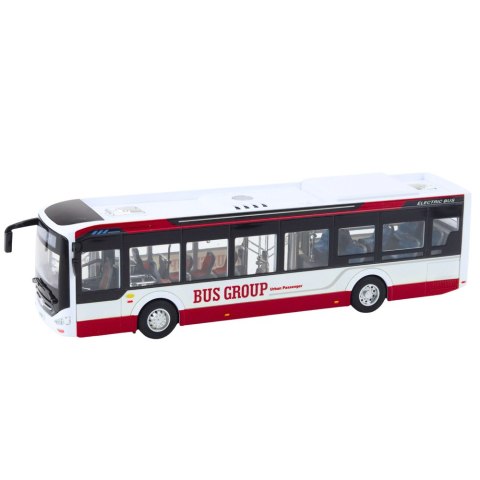 AUTOBUS MIEJSKI INTERAKTYWNY METALOWY 1:42 ŚWIATŁA DŹWIĘK OTWIERANE ELEMENTY