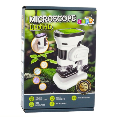 MIKROSKOP CYFROWY Z EKRANEM HD EDUKACYJNY DLA DZIECI 200-1000X KARTA SD32GB