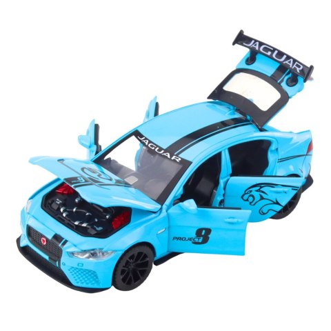 SAMOCHÓD METALOWY AUTO JAGUAR MODEL OTWIERANE DRZWI MASKA ŚWIATŁA DŹWIĘKI