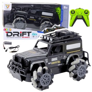 SAMOCHÓD ZDALNIE STEROWANY TERENOWY RC DRIFT 1:12 OBRÓT 360 ROLKI LED 2.4G