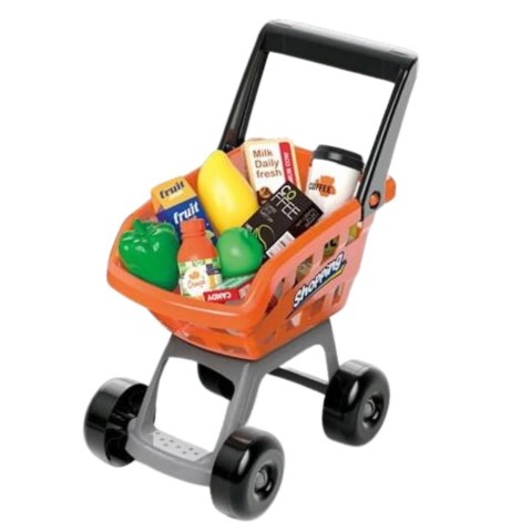 SKLEP SUPERMARKET STRAGAN DLA DZIECI KASA WÓZEK AKCESORIA ZESTAW 60 EL.