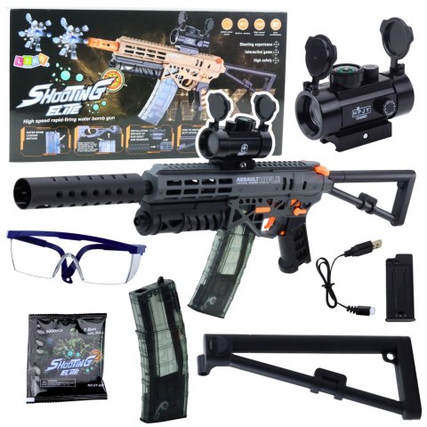 KARABIN ELEKTRYCZNY MK7 NA KULKI WODNE 2 MAGAZYNKI OKULARY CELOWNIK AKUMULATOR