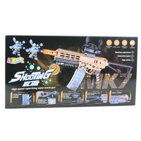 KARABIN ELEKTRYCZNY MK7 NA KULKI WODNE 2 MAGAZYNKI OKULARY CELOWNIK AKUMULATOR
