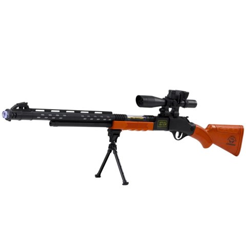 KARABIN SNAJPERSKI INTERAKTYWNY AK-528 NA BATERIE ŚWIATŁA DŹWIĘKI STATYW