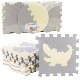 MATA EDUKACYJNA MIĘKKIE PUZZLE PIANKOWE EVA KOJEC BEŻOWE SZARE 25 EL.