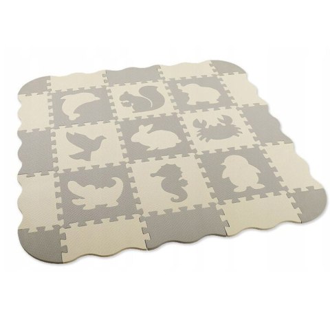 MATA EDUKACYJNA MIĘKKIE PUZZLE PIANKOWE EVA KOJEC BEŻOWE SZARE 25 EL.