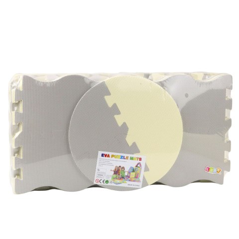 MATA EDUKACYJNA MIĘKKIE PUZZLE PIANKOWE EVA KOJEC BEŻOWE SZARE 25 EL.