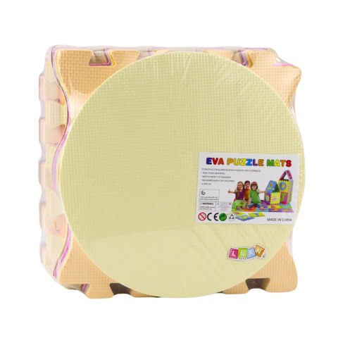 MATA EDUKACYJNA PIANKOWA KOJEC MIĘKKIE PUZZLE OWOCE SŁODYCZE PASTELOWE 16EL
