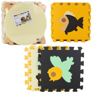 MATA EDUKACYJNA PIANKOWA KOJEC MIĘKKIE PUZZLE EVA ZWIERZĘTA BRĄZOWE 16 EL.