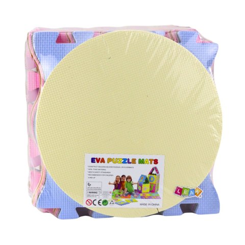 MATA EDUKACYJNA PIANKOWA KOJEC MIĘKKIE PUZZLE EVA ZWIERZĘTA PASTELOWE 16 EL.