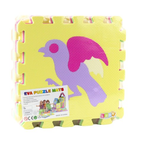MATA EDUKACYJNA MIĘKKIE PUZZLE PIANKOWE EVA ZWIERZĘTA KOLOROWE 9 EL.