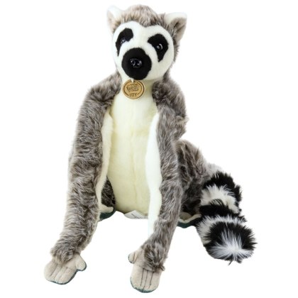 PLUSZOWA MASKOTKA PRZYTULANKA LEMUR 27CM DŁUGIE ŁAPKI NA RZEPY MIĘKKI PLUSZ