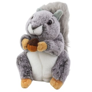 MASKOTKA PLUSZOWA PRZYTULANKA WIEWIÓRKA Z ORZECHEM SZARA 22CM MIĘKKI PLUSZ