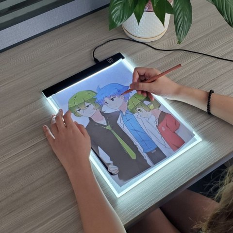 TABLICA ŚWIETLNA DESKA KREŚLARSKA A4 DO RYSUNKU KALIGRAFII PODŚWIETLENIE LED