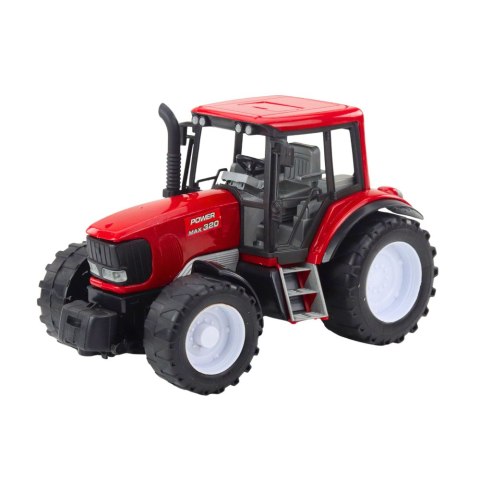 DUŻY TRAKTOR ROLNICZY CIĄGNIK FARMERSKI Z PRZYCZEPĄ I SIANEM 62CM NAPĘD
