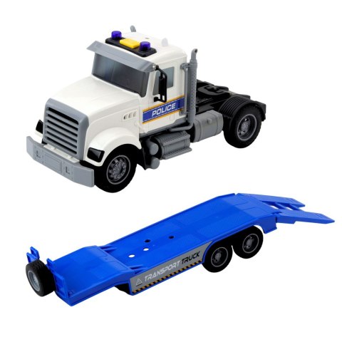 LAWETA CIĘŻARÓWKA INTERAKTYWNA POLICJA HELIKOPTER ŚWIATŁA DŹWIĘKI ZESTAW