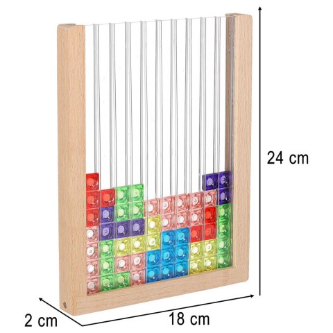 TETRIS GRA LOGICZNA UKŁADANKA STOJĄCA KLOCKI MONTESSORI 42 ELEMENTY