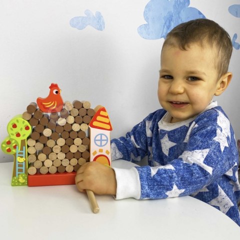 TOOKY TOY Drewniana Gra Zręcznościowa Spadający Kurczak