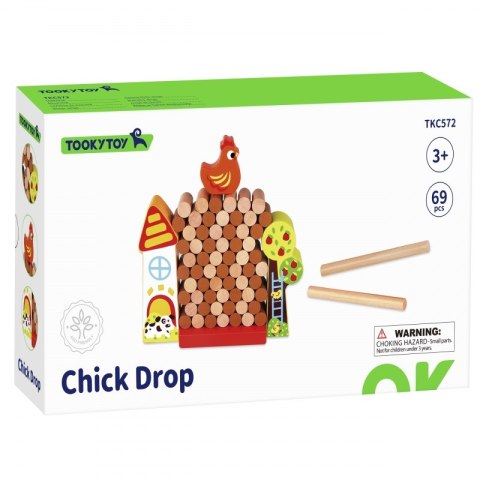 TOOKY TOY Drewniana Gra Zręcznościowa Spadający Kurczak