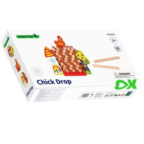 TOOKY TOY Drewniana Gra Zręcznościowa Spadający Kurczak