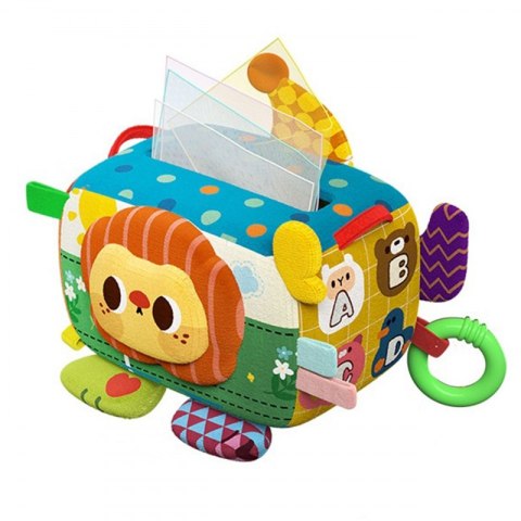 ZABAWKA EDUKACYJNA SENSORYCZNA PUDEŁECZKO CHUSTECZEK DLA DZIECI PREMIUM