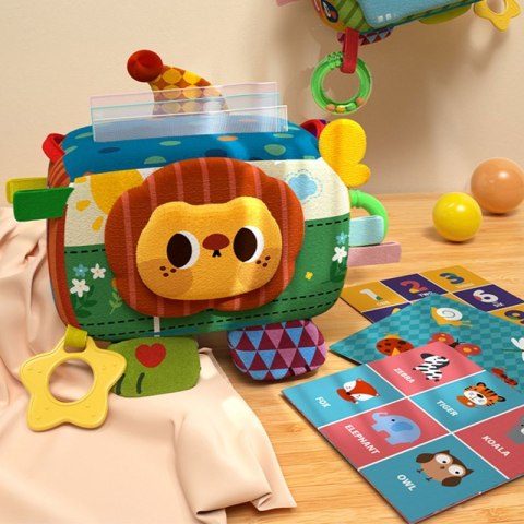 ZABAWKA EDUKACYJNA SENSORYCZNA PUDEŁECZKO CHUSTECZEK DLA DZIECI PREMIUM