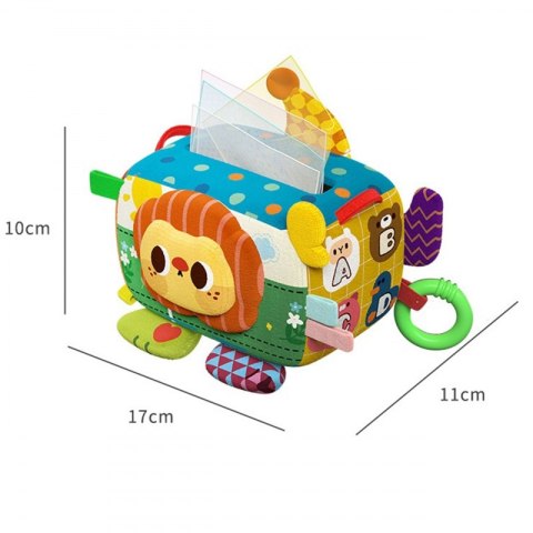 ZABAWKA EDUKACYJNA SENSORYCZNA PUDEŁECZKO CHUSTECZEK DLA DZIECI PREMIUM