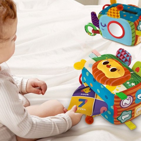 ZABAWKA EDUKACYJNA SENSORYCZNA PUDEŁECZKO CHUSTECZEK DLA DZIECI PREMIUM