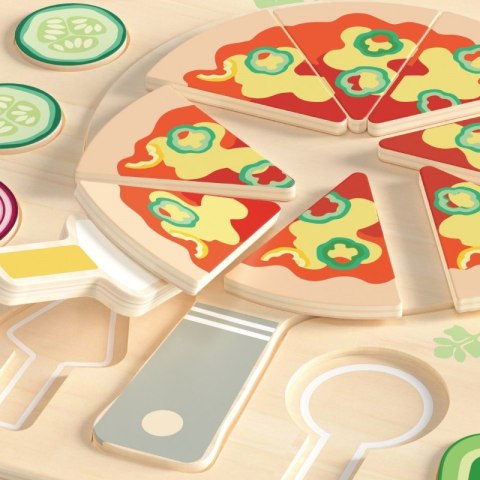 DREWNIANA PIZZA DO KROJENIA UKŁADANKA WARZYWA 22 EL KREATYWNE MOTORYCZNE