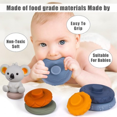 ZESTAW EDUKACYJNA PIRAMIDKA KOALA 2W1 GRYZAK DLA DZIECI EDUKACYJNY