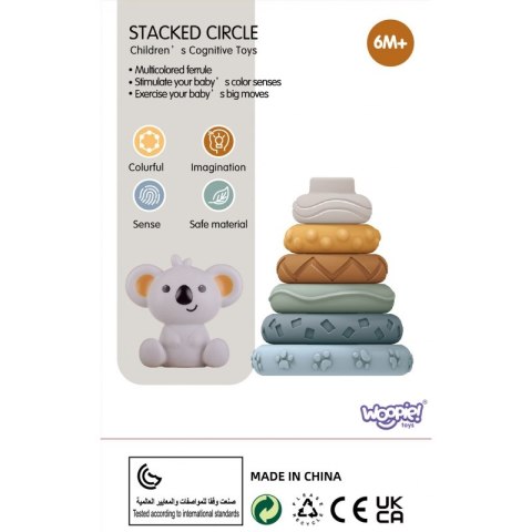 ZESTAW EDUKACYJNA PIRAMIDKA KOALA 2W1 GRYZAK DLA DZIECI EDUKACYJNY