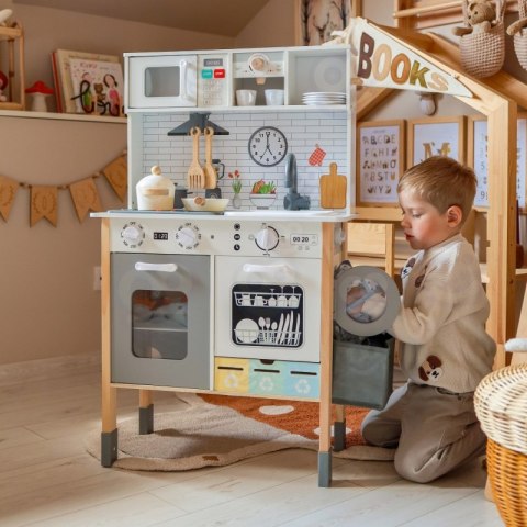 WOOPIE GREEN Drewniana Interaktywna Kuchnia 9w1 z Pralką i Tablicą
