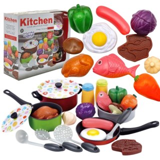 ZESTAW XXL KUCHARZA AKCESORIA PRZYBORY KUCHENNE 22 EL DLA DZIECI ZABAWA