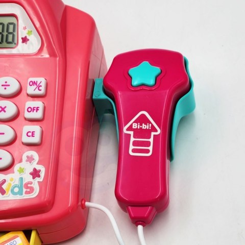 KASA SKLEPOWA DLA DZIECI KALKULATOR SKANER AKCESORIA PIENIĄDZE KARTY DŹWIĘK