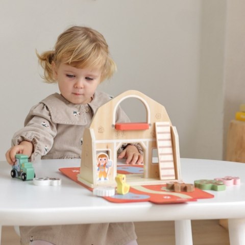 TOOKY TOY Drewniana Składana Farma w Walizce ze Zwierzątkami