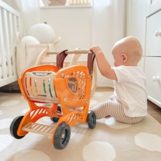 WÓZEK SKLEPOWY DLA DZIECI AKCESORIA 42EL. JEDZENIE ZESTAW OTWIERANY PRZÓD