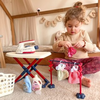 ŻELAZKO DO PRASOWANIA DESKA DUŻY ZESTAW 2W1 WIESZAK KOSZ UBRANIA AKCESORIA